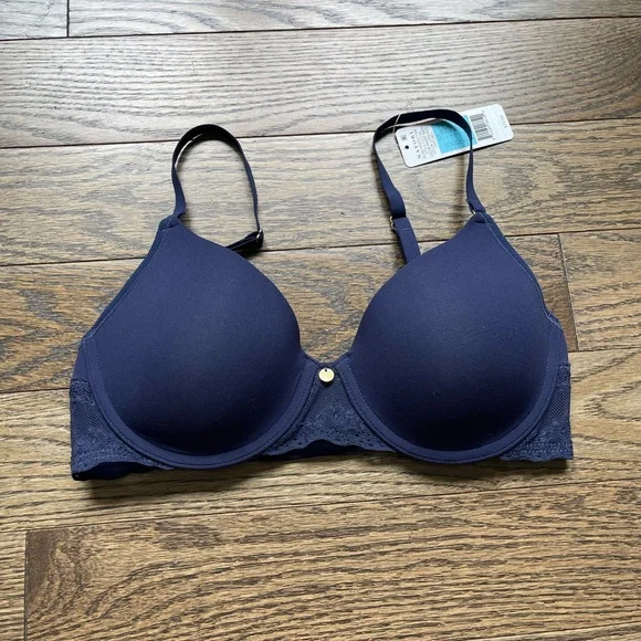Natori Bliss Perfection Underwire Contour Bra | MIDNIGHT NAVY | Size 32C - Picture 3 of 5